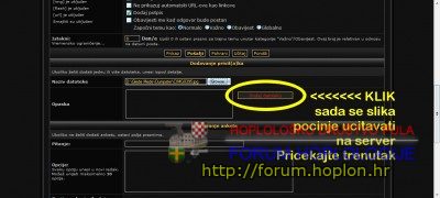 Klikom na dodaj datoteku započinjete proces kopiranja slike sa vašeg računala na ovaj server. Ovisno o veličini fotografije i trenutnoj zauzetosti servera trebat će između nekoliko sekundi i nekoliko minuta da se slika kopira na server